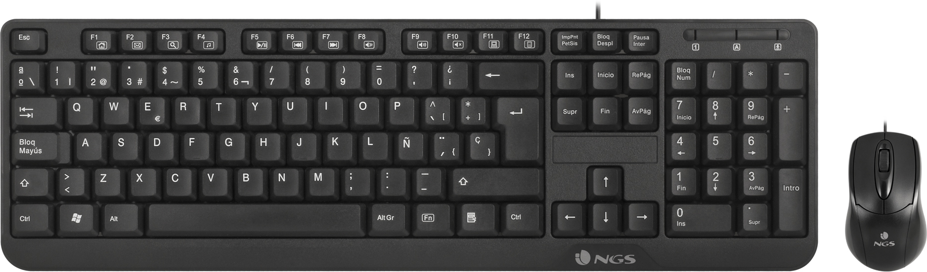 NGS NGS Cocoa Kit teclado USB QWERTY Negro