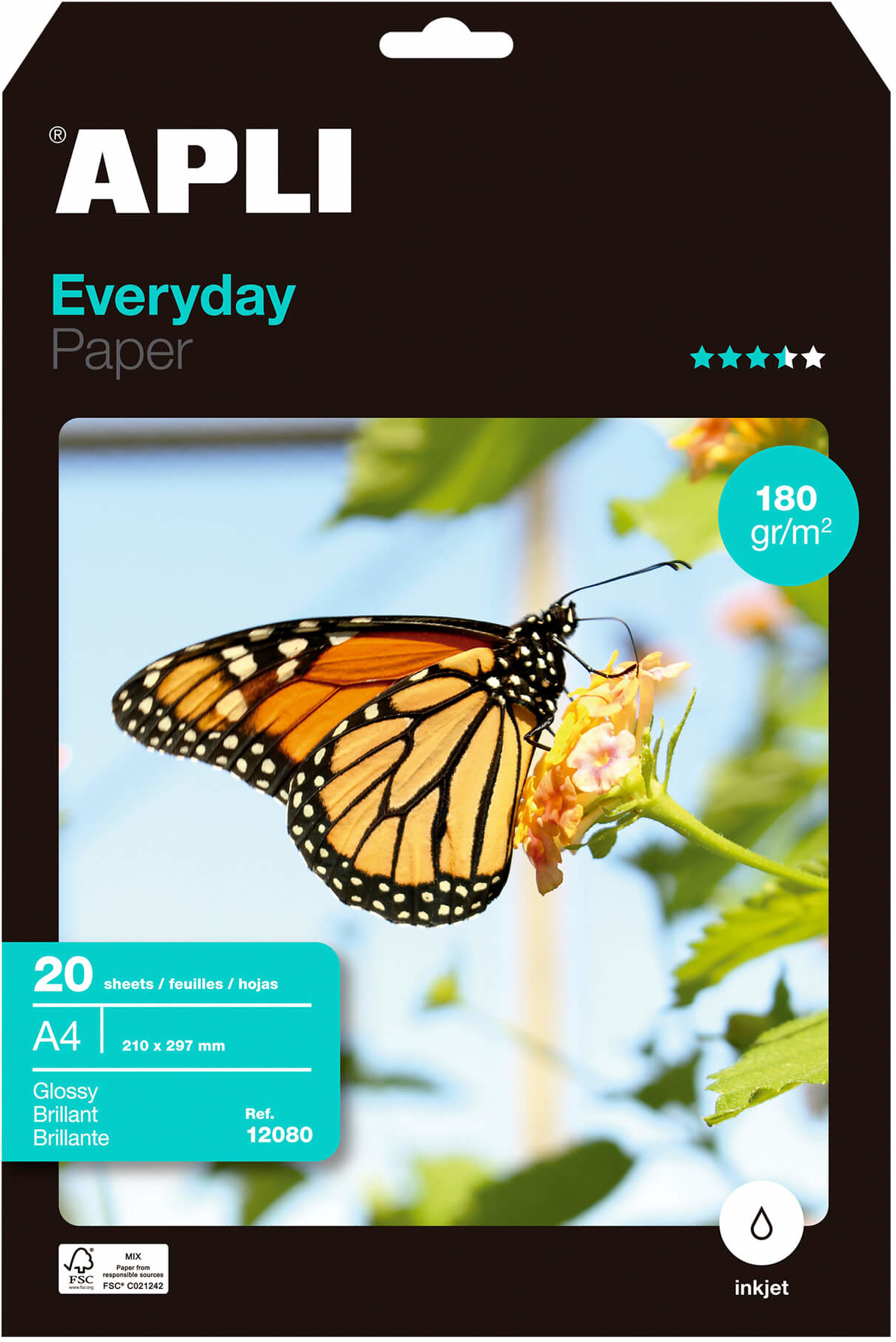 Apli APLI 12080 papel fotográfico Blanco