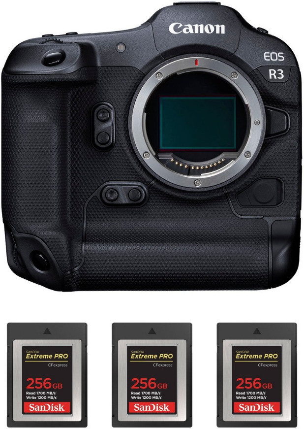Canon EOS R3 Cuerpo + 3 SanDisk 256GB Extreme PRO CFexpr