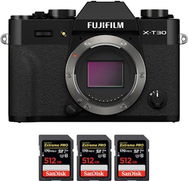 FujiFilm Fujifilm X-T30 II Cuerpo Negro + 3 SanDisk 512GB E