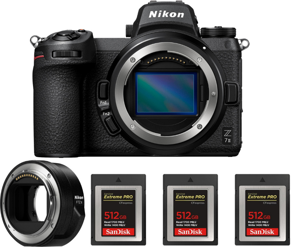 Nikon Z7 II + FTZ II + 3 SanDisk 512GB Extreme PRO CFexp