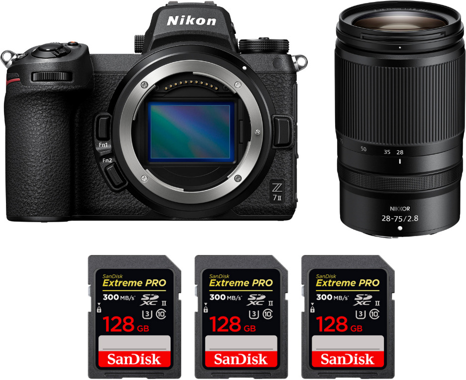 Nikon Z7 II + Z 28-75mm f/2.8 + 3 SanDisk 128GB Extreme
