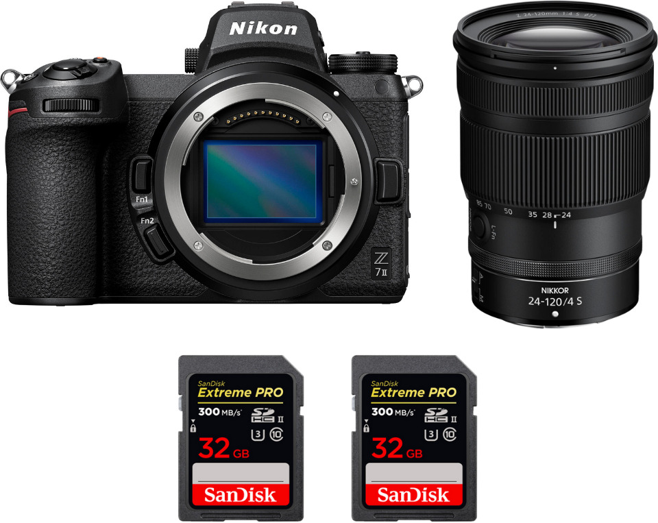Nikon Z7 II + Z 24-120mm f/4 S + 2 SanDisk 32GB Extreme