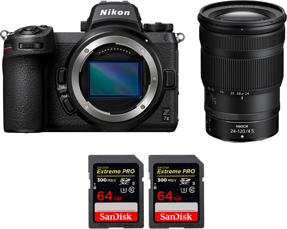 Nikon Z7 II + Z 24-120mm f/4 S + 2 SanDisk 64GB Extreme