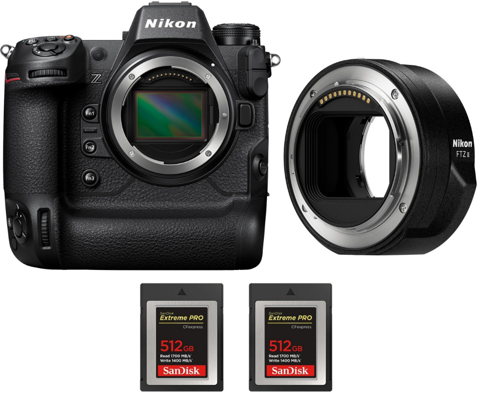 Nikon Z9 + FTZ II + 2 SanDisk 512GB Extreme PRO CFexpres