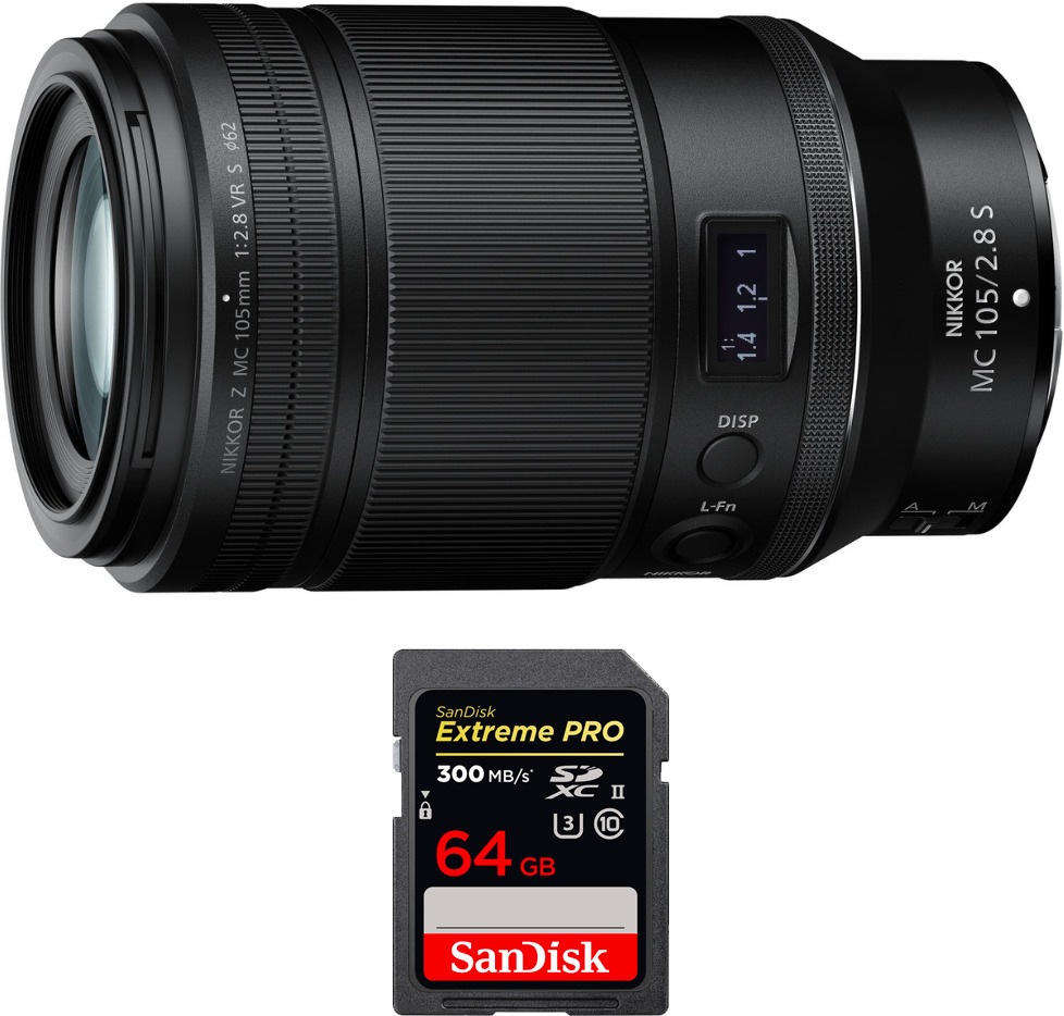 Nikon Z MC 105mm f/2.8 VR S Macro + 1 SanDisk 64GB UHS-I