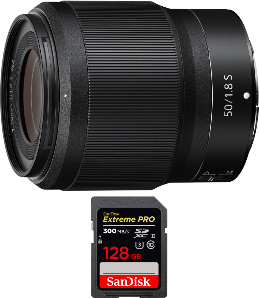 Nikon Z 50mm f/1.8 S + 1 SanDisk 128GB UHS-II 300 MB/s +