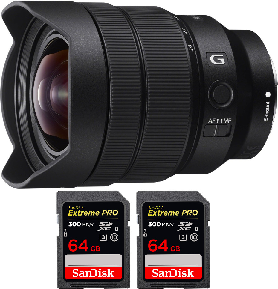 Sony FE 12-24mm f/2.8 GM + 2 SanDisk 64GB Extreme PRO U