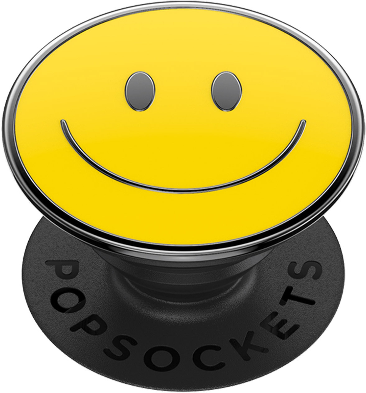 Popsockets Popgrip Soporte y agarre para tablets con poptop intercambiable enamel be happy smartphone diseño emoticono funda universal amarillo