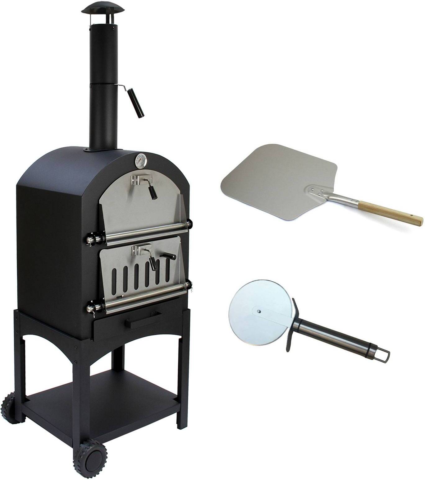 Kukoo Horno Para pizza carne pescado y verdura en acero con pala cortador monstershop pez