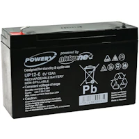 Powery Bateria de GEL para SAI y Alumbrados de emergencia 6V 12Ah (Reemplaza también 10Ah)