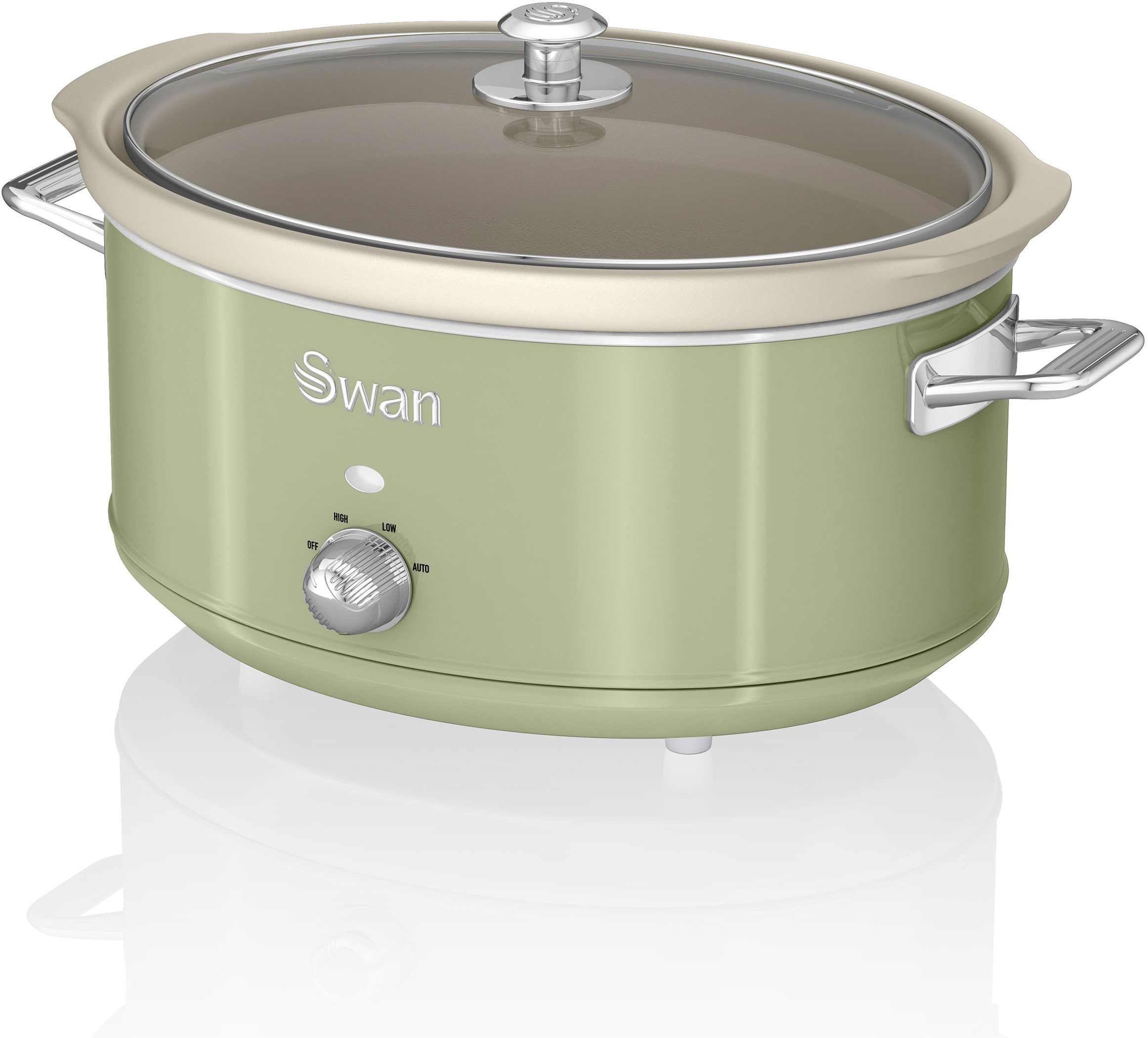 SWAN SF17031GN Retro Olla Cocción Lenta, 6,5L, Recipien