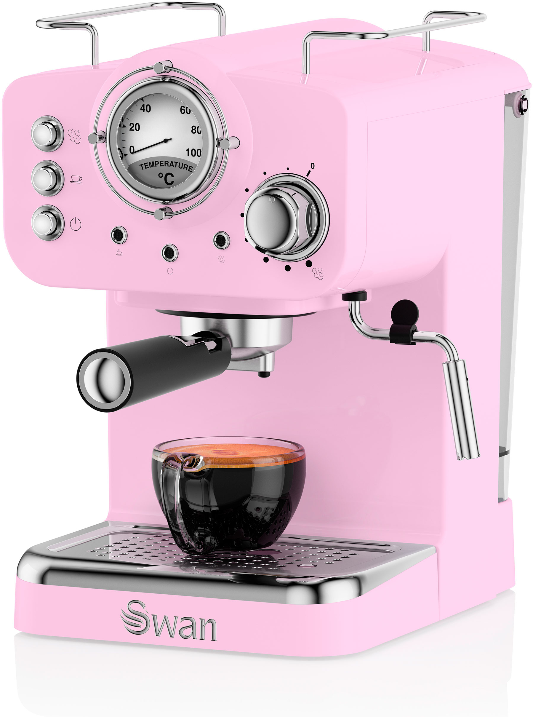 SWAN SK22110PN Retro Cafetera Express para Espresso y C