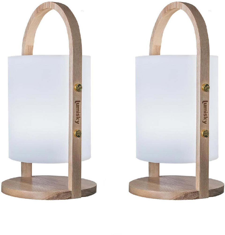 lumisky Conjunto de 2 linternas LED inalámbricas H37CM 2x
