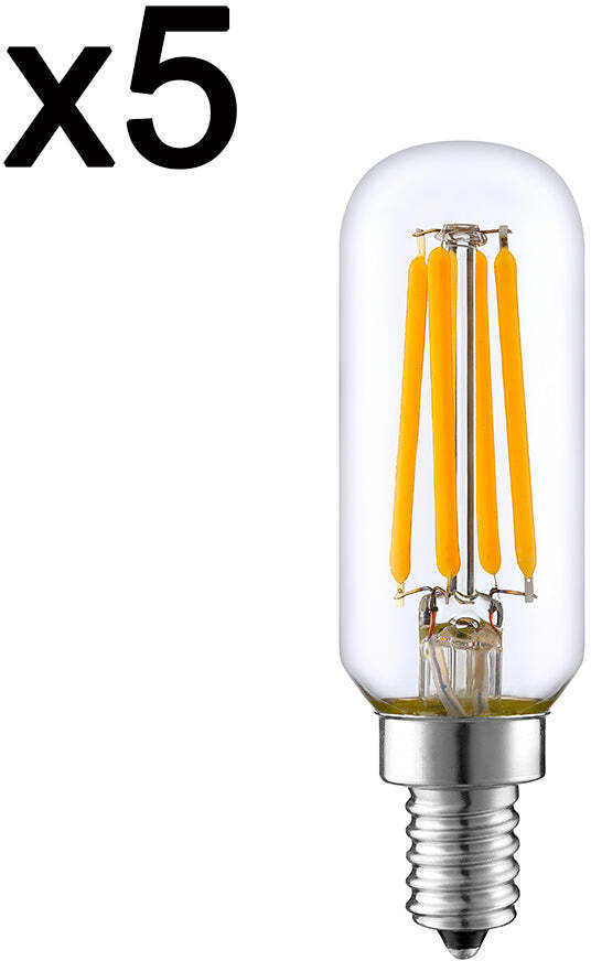 lumisky Lote de 5 bombillas LED con filamento E14 4W PLUTO