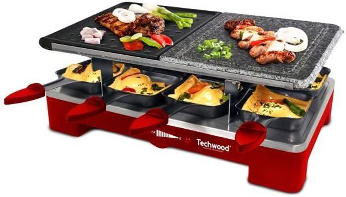 Techwood Raclette 8 - Parrilla - Piedra