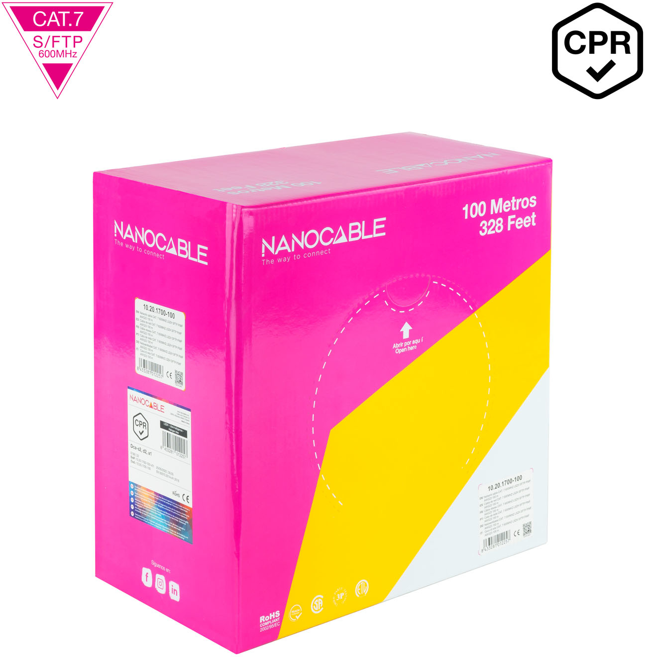 Nanocable Nanocable Cable de Red CAT.7 LSZH SFTP PIMF AWG23,