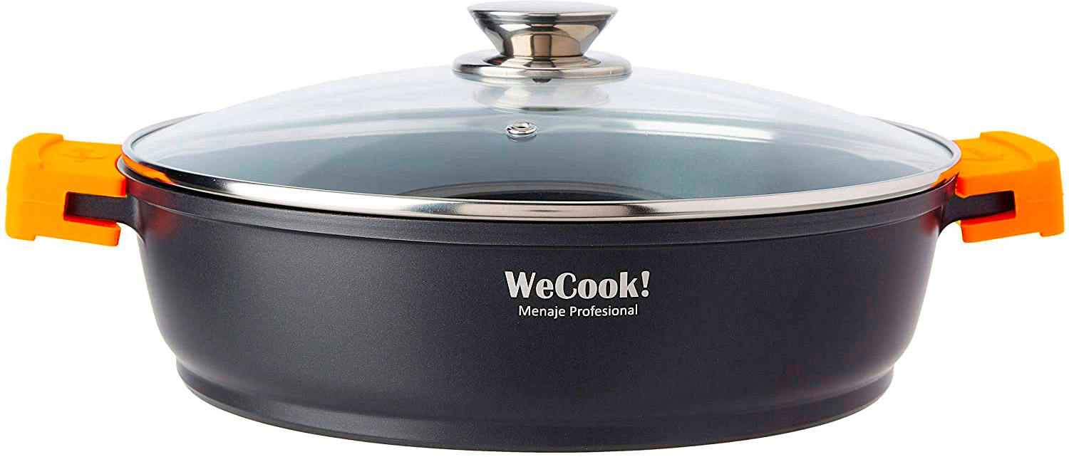 Wecook Ecochef Titanio cazuela baja tapa de cristal 36cm 5 capas antiadherente quantanium sin pfoa