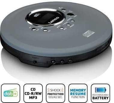 Lenco Reproductor portátil de CD/MP3 para CD, CD-R, CD-R