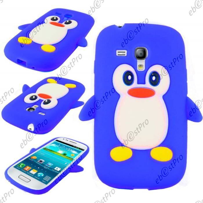 ebestStar ® Funda Samsung Galaxy S3 Mini Pingüino + Fim, Azu
