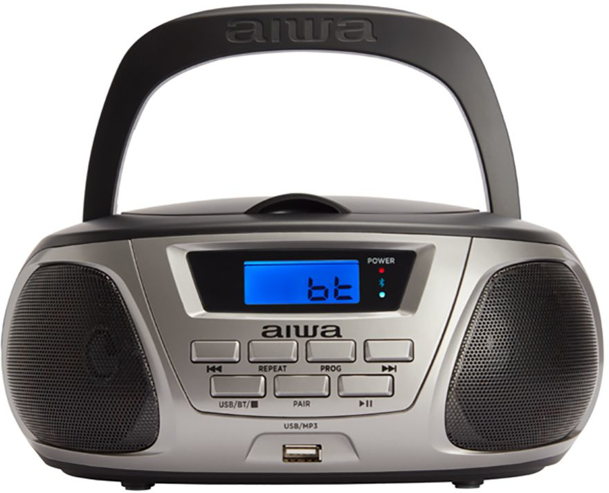 Aiwa Bbtu300tn Reproductor de cd radio fm tecnología hyperbass entrada audio bluetooth usb colo boombox