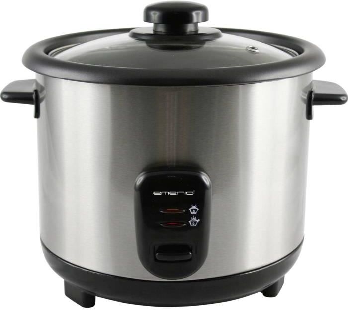 Emerio Rce110118 Cocina de arroz acero inoxidable negra olla arrocera