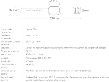 Xiaomi Smartwatch Haylou RS4 LS12 Reloj Inteligente para