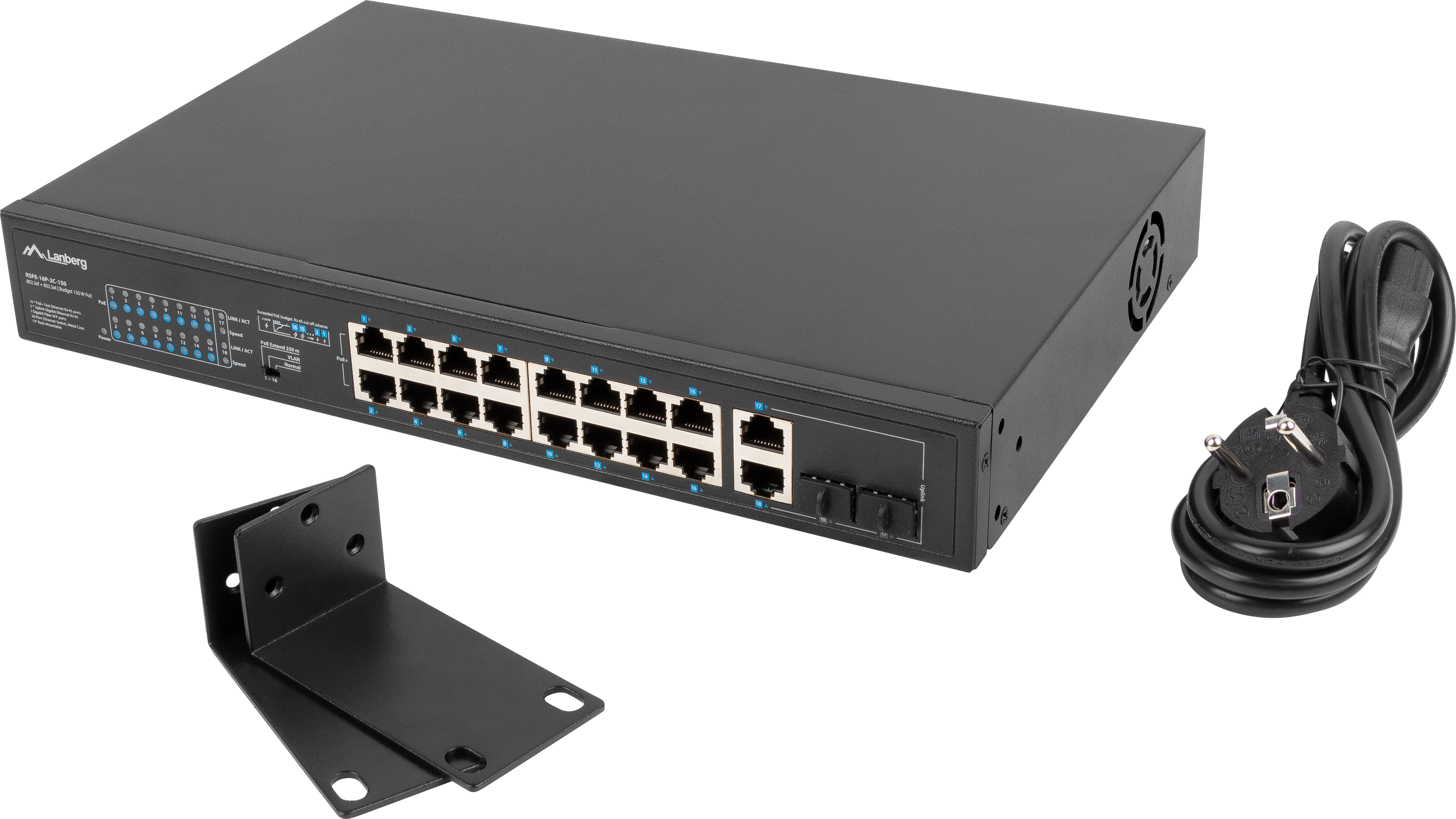 Lanberg Lanberg RSFE-16P-2C-150 switch No administrado Gig