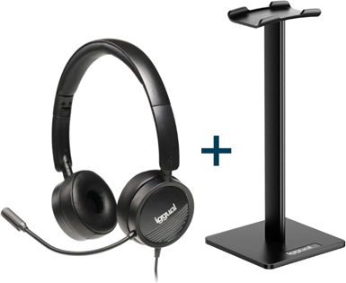 iggual iggual Kit auriculares Dual Tech + soporte SA22