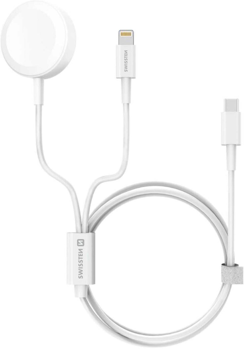 Swissten Cable Lightning y usb‑c para la carga apple watch iphone 12m blanco usbc power delivery