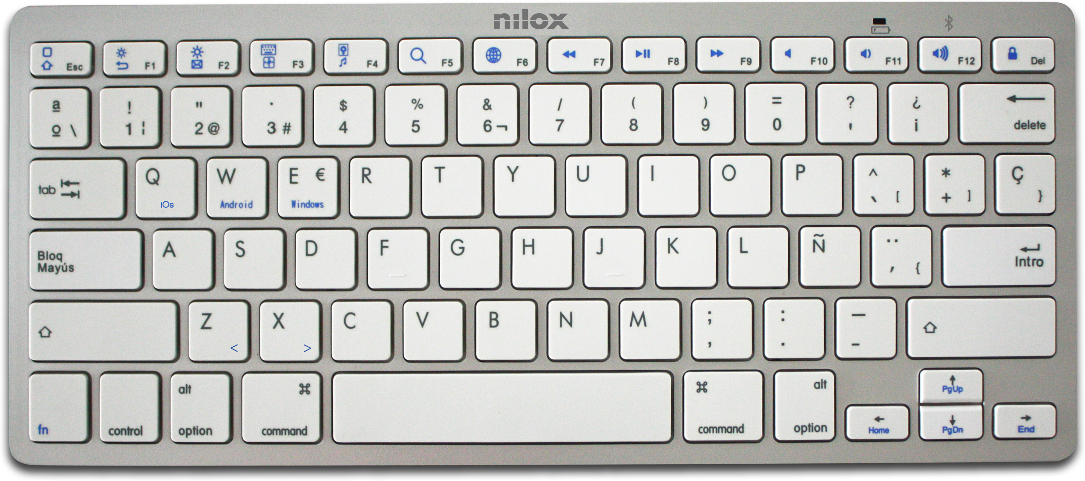 Nilox NXKB01S Teclado Bluetooh Plata