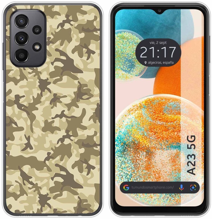 Tumundosmartphone Funda Silicona Samsung Galaxy A23 5G Sand Camuflaj