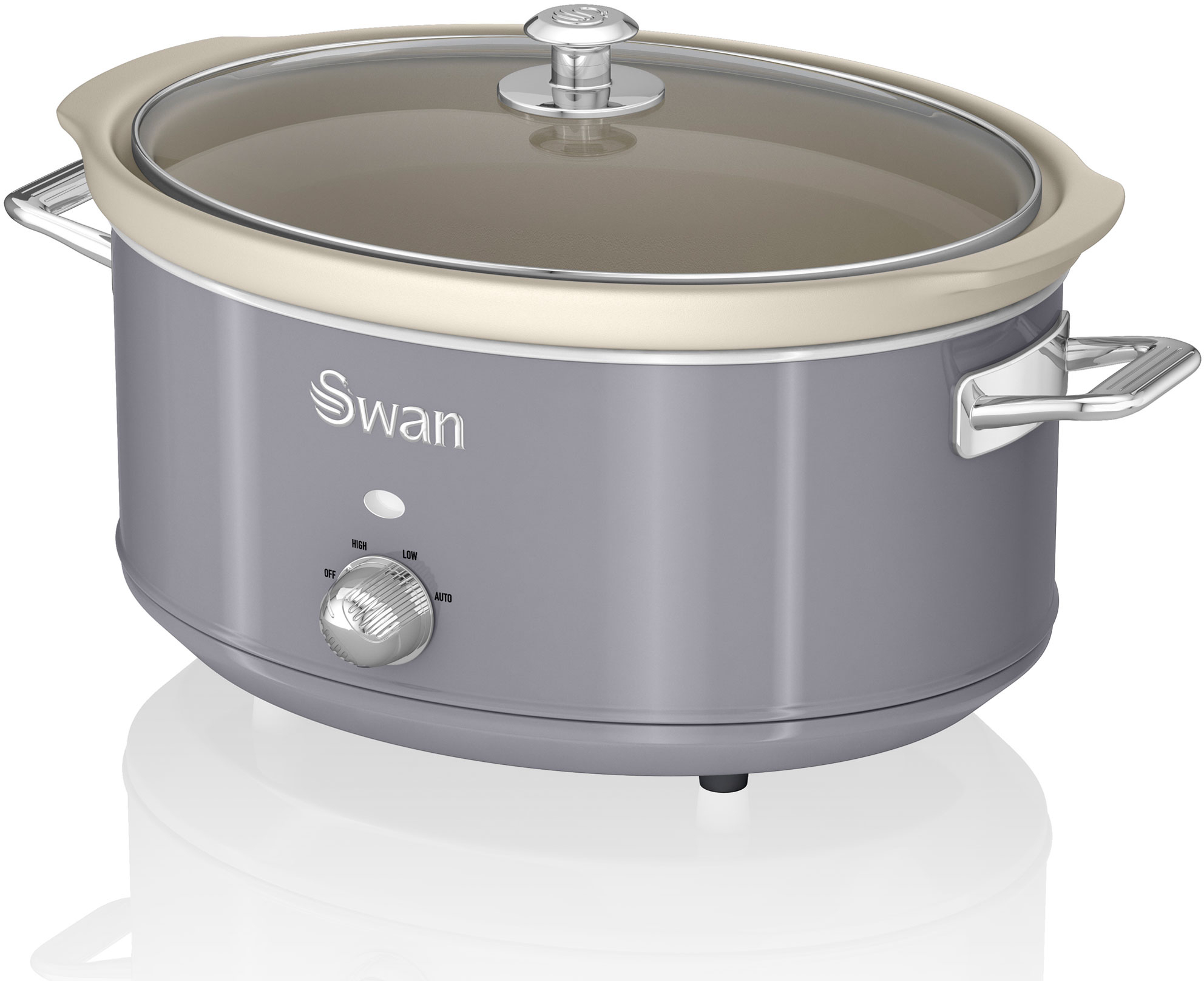 SWAN SF17031GRNEU Retro Olla Cocción Lenta, 6,5L, Recip