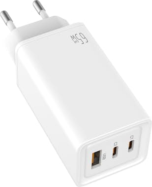 Leotec Leotec Cargador 65W GaN 2 USB-C PD + 1 USB-A Blanc