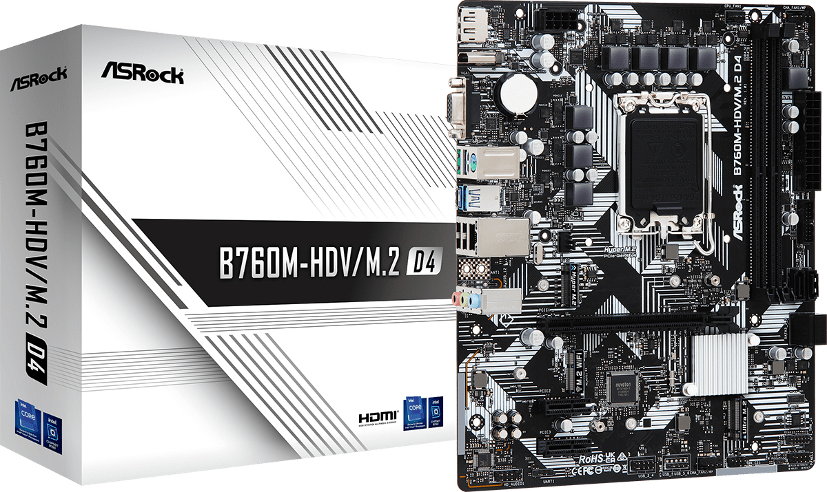 Asrock Asrock B760M-HDV/M.2 D4 Intel B760 LGA 1700 micro