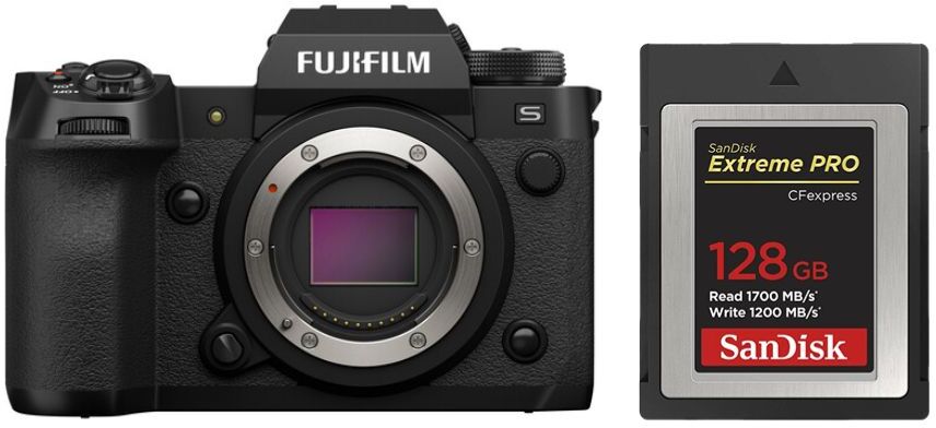 Cuerpo FUJIFILM X-H2S + Tarjeta SanDisk 128GB Extreme Pro CF CFexpress Tipo B