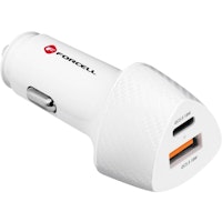 Cargador Coche Usb + Usb-C Puissance 38W Power Delivery Blanco Carbono