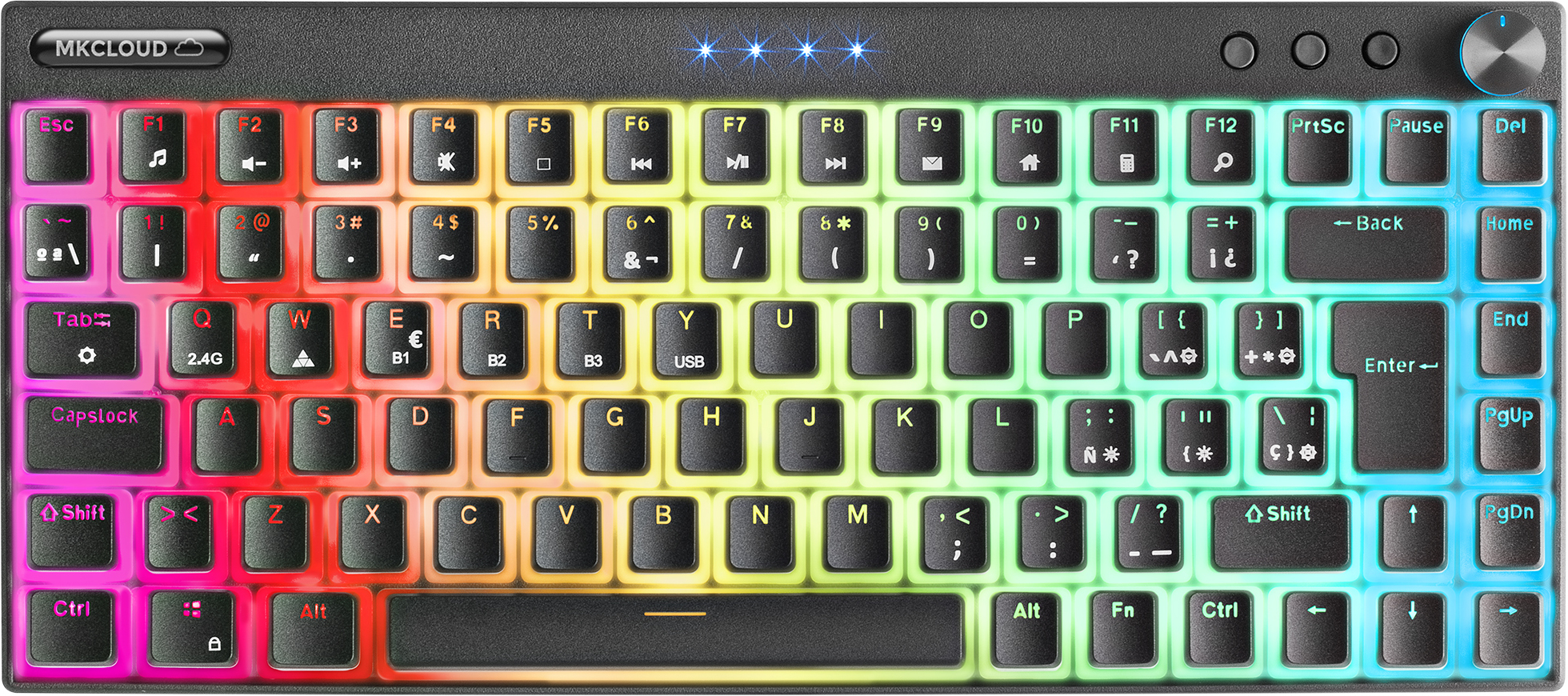 Mars Gaming MKCLOUD Teclado Inalámbrico RGB Negro