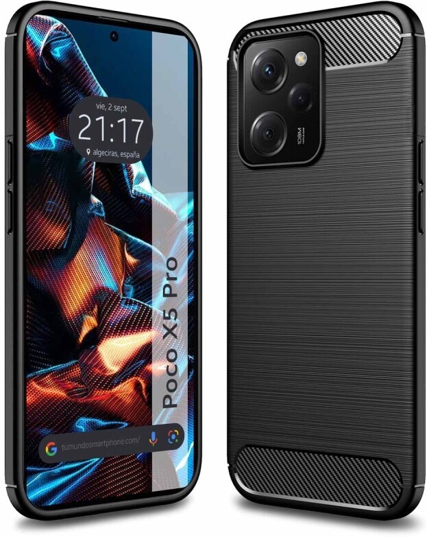 Tumundosmartphone Funda Tipo Carbon Negra Xiaomi POCO X5 Pro 5G
