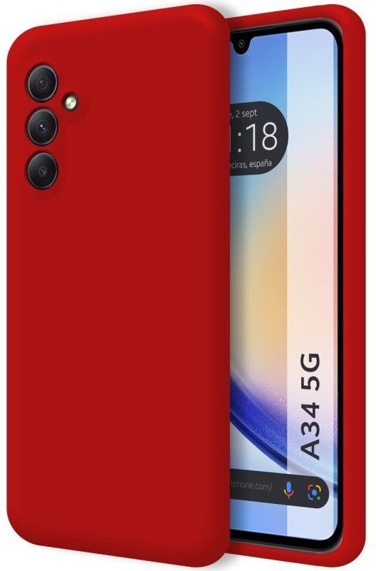 Tumundosmartphone Funda Silicona Líquida Samsung Galaxy A34 5G Roja
