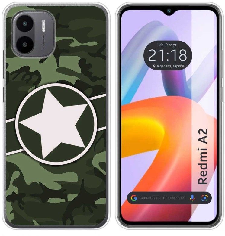 Tumundosmartphone Funda Silicona Xiaomi Redmi A2 Camuflaje 01