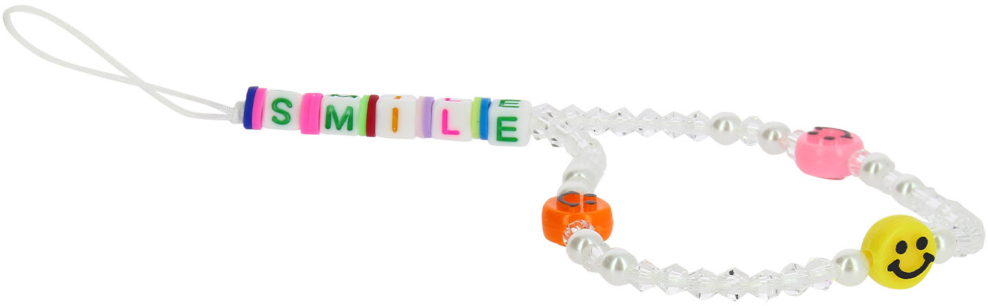 Avizar Joya para Teléfono Pulsera de Bolas Heishi, Smiley