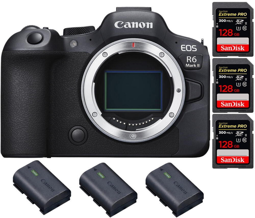 Canon EOS R6 Mark II ( R6II ) + 3 SanDisk 128GB Extreme