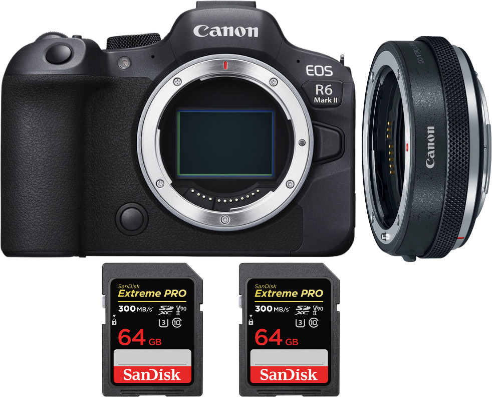 Canon EOS R6 Mark II ( R6II ) + EF-EOS R Premium + 2 San