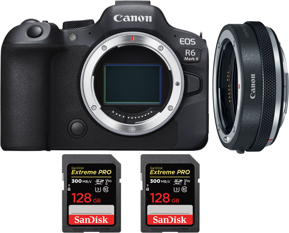 Canon EOS R6 Mark II ( R6II ) + EF-EOS R Premium + 2 San