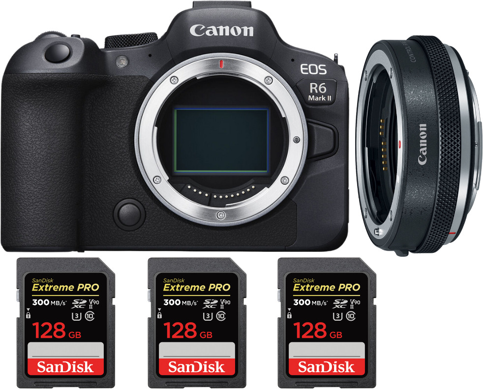 Canon EOS R6 Mark II ( R6II ) + EF-EOS R Premium + 3 San