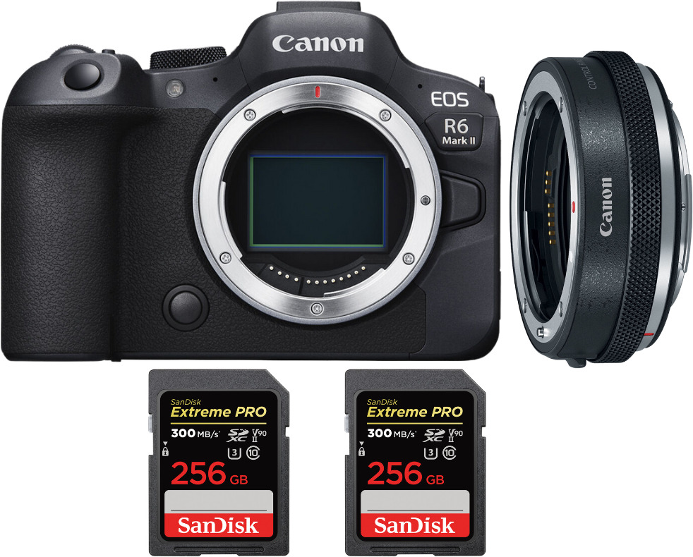 Canon EOS R6 Mark II ( R6II ) + EF-EOS R Premium + 2 San
