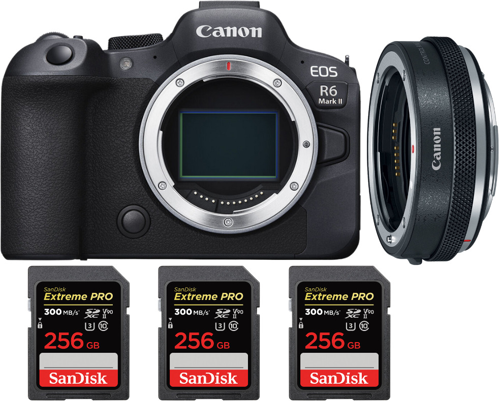 Canon EOS R6 Mark II ( R6II ) + EF-EOS R Premium + 3 San