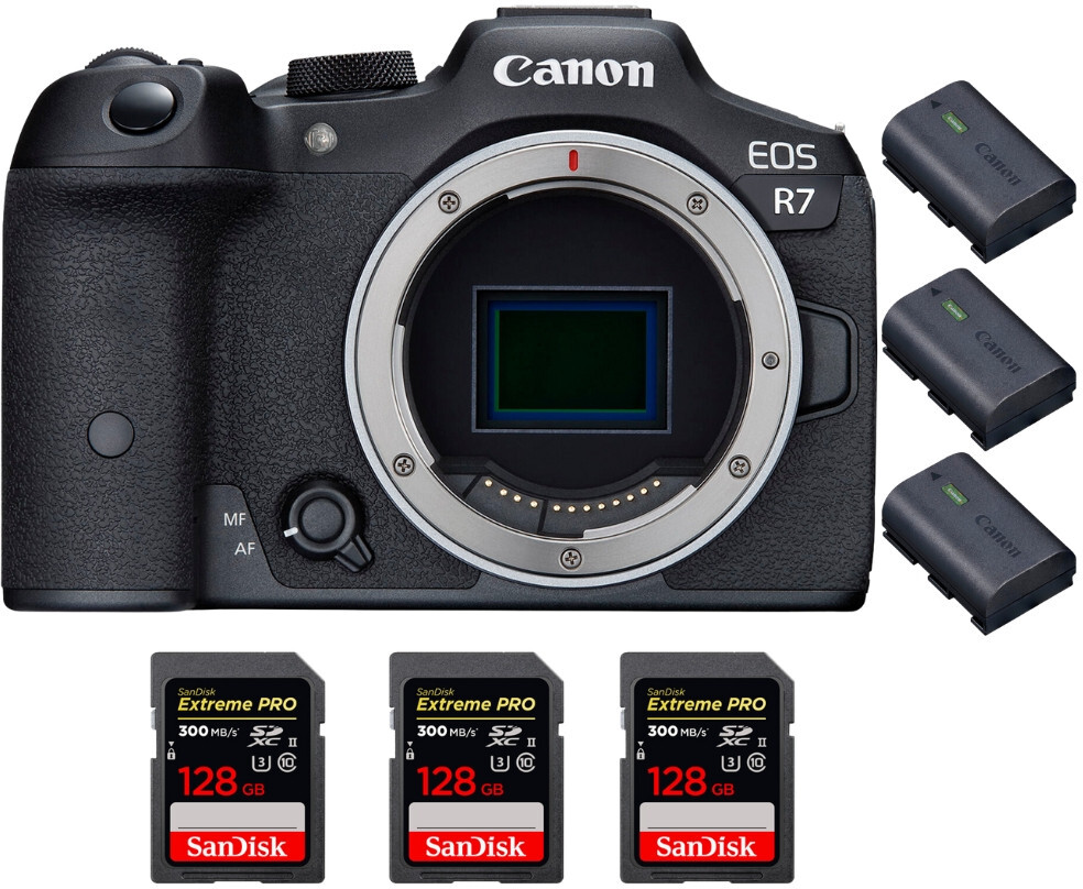 Canon EOS R7 + 3 SanDisk 128GB Extreme PRO UHS-II SDXC 3