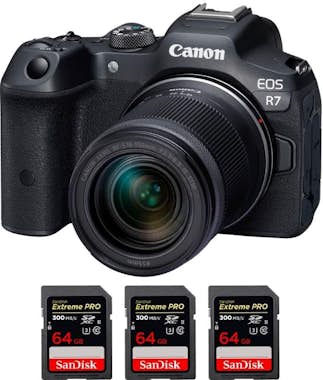 Canon EOS R7 + RF-S 18-150mm STM + 3 SanDisk 64GB Extrem